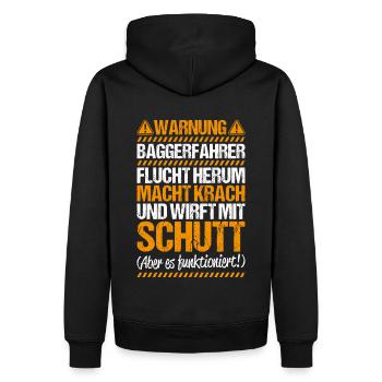 Baggerfahrer Baggerführer Heavy Equipment Operator - Männer Premium Bio Hoodie - Schwarz - Hinten - Nico (187cm)