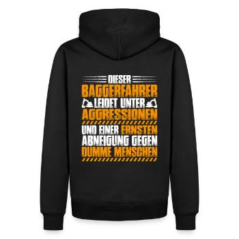 Baggerfahrer Baggerführer Heavy Equipment Operator - Männer Premium Bio Hoodie - Schwarz - Hinten - Nico (187cm)