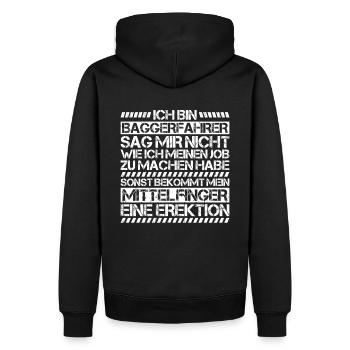 Baggerfahrer Baggerführer Heavy Equipment Operator - Männer Premium Bio Hoodie - Schwarz - Hinten - Nico (187cm)