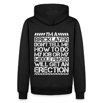Maître Maçonnerie Maçonnerie Maçon Maçon - Sweat à capuche Premium bio Homme - noir - Dos - Nico (187cm)