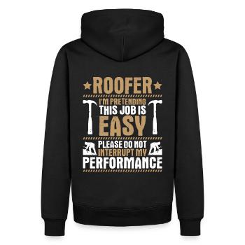Couvreur Toiture Toiture Toiture Couvreurs Toiture - Sweat à capuche Premium bio Homme - noir - Dos - Nico (187cm)