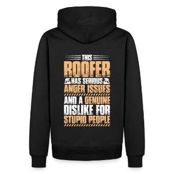 Couvreur Toiture Toiture Toiture Couvreurs Toiture - Sweat à capuche Premium bio Homme - noir - Dos - Nico (187cm)