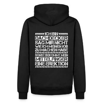 Dachdecker Dachdeckerei Dachdecken Roofer Roofing - Männer Premium Bio Hoodie - Schwarz - Hinten - Nico (187cm)