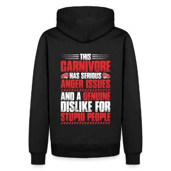 Carnivore Diät Carnivore Ernährung Carnivore Diet - Männer Premium Bio Hoodie - Schwarz - Hinten - Nico (187cm)