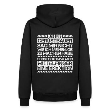 Gerüstbauer Gerüstbau Gerüstmonteur Scaffolder - Männer Premium Bio Hoodie - Schwarz - Hinten - Nico (187cm)