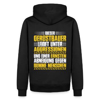 Gerüstbauer Gerüstbau Gerüstmonteur Scaffolder - Männer Premium Bio Hoodie - Schwarz - Hinten - Nico (187cm)