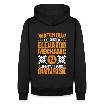 Elevator Fitter Elevator Mechanic Elevator Mechanic - Men’s Premium Organic Hoodie - black - Back - Nico (187cm)