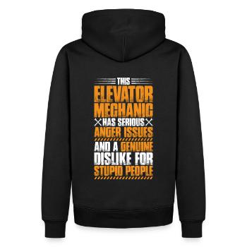 Elevator Fitter Elevator Mechanic Elevator Mechanic - Men’s Premium Organic Hoodie - black - Back - Nico (187cm)