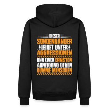 Sondengänger Sondler Metalldetektor Detectorist - Männer Premium Bio Hoodie - Schwarz - Hinten - Nico (187cm)