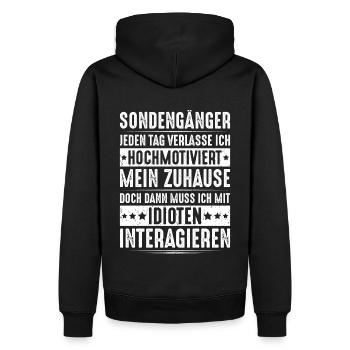 Sondengänger Sondler Metalldetektor Detectorist - Männer Premium Bio Hoodie - Schwarz - Hinten - Nico (187cm)