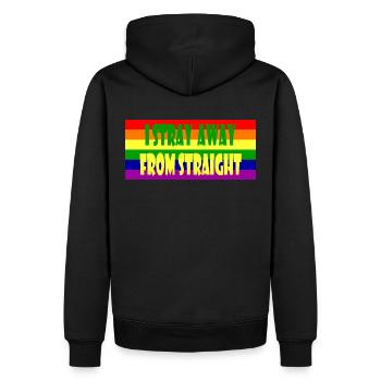 Ich weiche von der Geraden ab - Männer Premium Bio Hoodie - Schwarz - Hinten - Nico (187cm)
