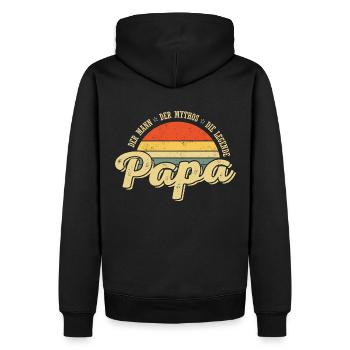 Superdaddy - Männer Premium Bio Hoodie - Schwarz - Hinten - Nico (187cm)