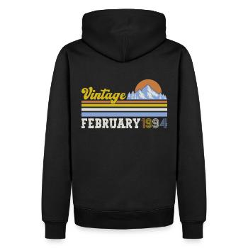 30. Geburtstag Vintage Februar Jahrgang 1994 - Männer Premium Bio Hoodie - Schwarz - Hinten - Nico (187cm)