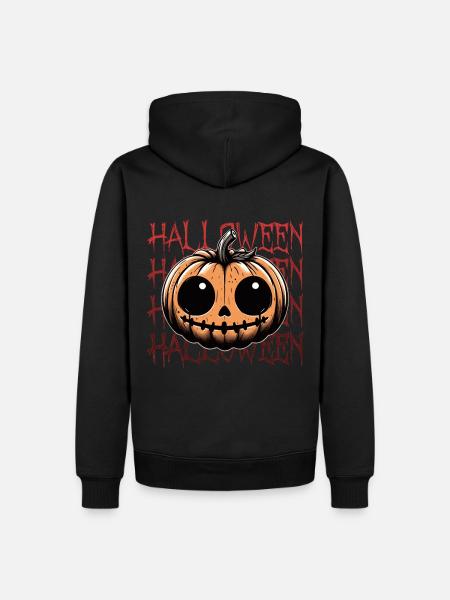 Kürbis - Halloween - Männer Premium Bio Hoodie - Schwarz