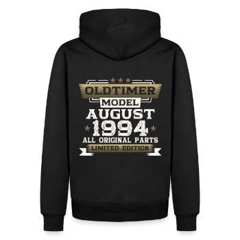 29th Birthday Man Oldtimer August Vintage 1994 - Sweat à capuche Premium bio Homme - noir - Dos - Nico (187cm)
