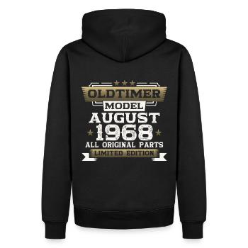 55th Birthday Man Oldtimer August Vintage 1968 - Men’s Premium Organic Hoodie - black - Back - Nico (187cm)