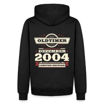 19. Geburtstag Oldtimer Dezember Jahrgang 2004 - Männer Premium Bio Hoodie - Schwarz - Hinten - Nico (187cm)