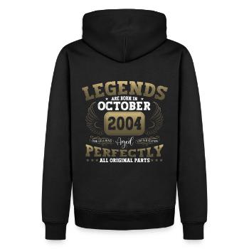 Légende Octobre 2004 18ème Anniversaire Cadeau Amusant - Sweat à capuche Premium bio Homme - noir - Dos - Nico (187cm)