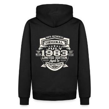 40th Birthday Man Original July Vintage 1983 - Men’s Premium Organic Hoodie - black - Back - Nico (187cm)
