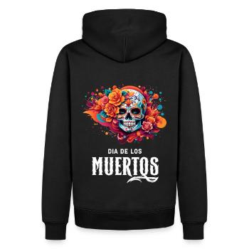Mystic-Statement-Shirt: Dia De Los Muertos - Männer Premium Bio Hoodie - Schwarz - Hinten - Nico (187cm)
