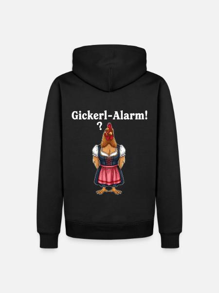Gickerl-Alarm ! - Männer Premium Bio Hoodie - Schwarz
