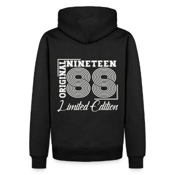 Né en 1988 35ème anniversaire Cadeau homme / femme - Sweat à capuche Premium bio Homme - noir - Dos - Nico (187cm)