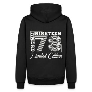 Né en 1978 45ème anniversaire Cadeau homme / femme - Sweat à capuche Premium bio Homme - noir - Dos - Nico (187cm)
