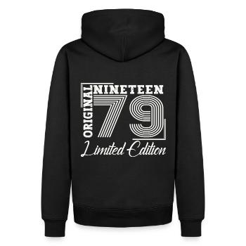 Né en 1979 44ème anniversaire Cadeau homme / femme - Sweat à capuche Premium bio Homme - noir - Dos - Nico (187cm)