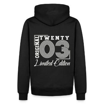 Né 2003 20e anniversaire cadeau homme / femme - Sweat à capuche Premium bio Homme - noir - Dos - Nico (187cm)