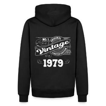 Né en 1979 44ème anniversaire Cadeau homme / femme - Sweat à capuche Premium bio Homme - noir - Dos - Nico (187cm)