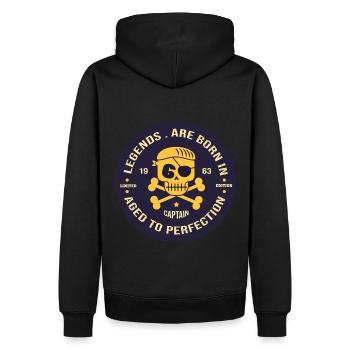 60 ans anniversaire né en 1963 - Sweat à capuche Premium bio Homme - noir - Dos - Nico (187cm)