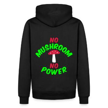 No mushroom no power (Fliegenpilz) - Männer Premium Bio Hoodie - Schwarz - Hinten - Nico (187cm)