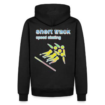 short track speed skating Winter Games 2reborn - Männer Premium Bio Hoodie - Schwarz - Hinten - Nico (187cm)
