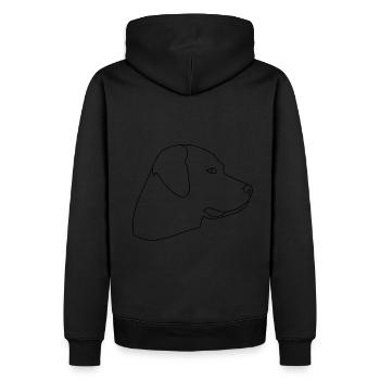Hund - Männer Premium Bio Hoodie - Schwarz - Hinten - Nico (187cm)