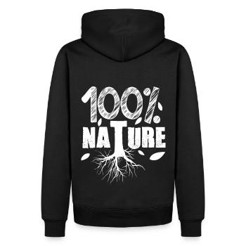 100 % Nature ! Protéger et aimer la nature - Sweat à capuche Premium bio Homme - noir - Dos - Nico (187cm)