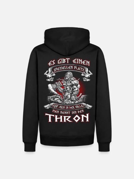Mein Platz in der Hölle - Männer Premium Bio Hoodie - Schwarz