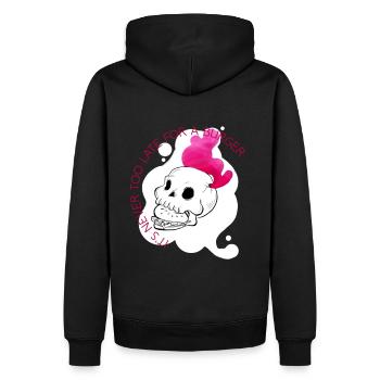 collection streetwear Burger - Sweat à capuche Premium bio Homme - noir - Dos - Nico (187cm)