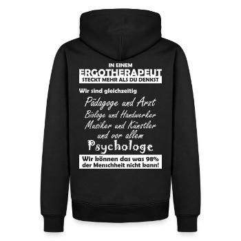 Ergotherapeut - Männer Premium Bio Hoodie - Schwarz - Hinten - Nico (187cm)