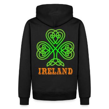 IRELAND - Irlande - Sweat à capuche Premium bio Homme - noir - Dos - Nico (187cm)