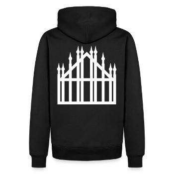 Cathédrale de milan - Sweat à capuche Premium bio Homme - noir - Dos - Nico (187cm)