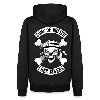 sons of breizh bikers N°2 - Sweat à capuche Premium bio Homme - noir - Dos - Nico (187cm)