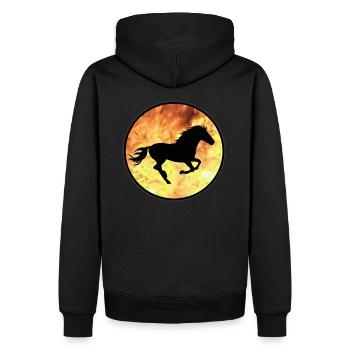 Horse Horses Western Dressage Riding Pony Saddle - Men’s Premium Organic Hoodie - black - Back - Nico (187cm)