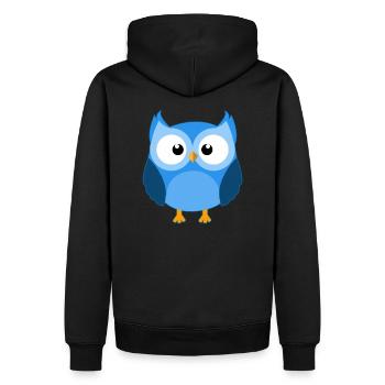 Süße Eule Nachteule Knuffig Kinder Tshirt Cartoon - Männer Premium Bio Hoodie - Schwarz - Hinten - Nico (187cm)