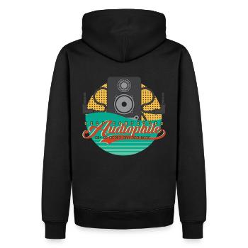 Vintage haut de gamme audiophile référence Hifi Freak - Sweat à capuche Premium bio Homme - noir - Dos - Nico (187cm)