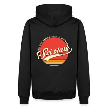 Bibel Jesaja 41:6 Texte Verse Vintage German - Männer Premium Bio Hoodie - Schwarz - Hinten - Nico (187cm)