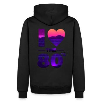 I Love The 80s Liebe Vintage Herz Geschenk - Männer Premium Bio Hoodie - Schwarz - Hinten - Nico (187cm)