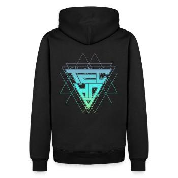 Techno Technologie Pentagram Festival Raver - Sweat à capuche Premium bio Homme - noir - Dos - Nico (187cm)