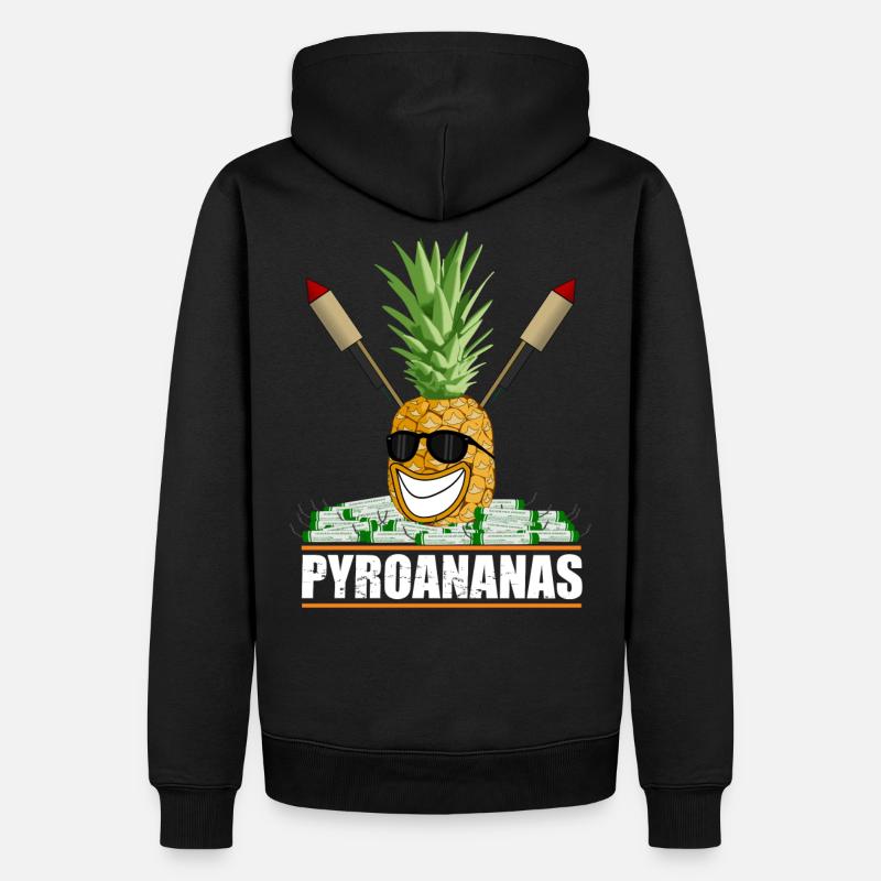 Feux d'artifice Pyro ananas - Sweat à capuche Premium bio Homme - noir