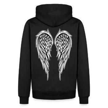 Angel Wing Angel Wings - Grande version - Sweat à capuche Premium bio Homme - noir - Dos - Nico (187cm)