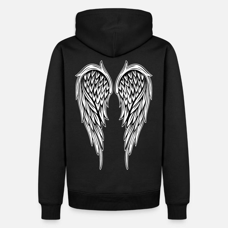 Engelsflügel-Angelwings - Große Version - Männer Premium Bio Hoodie - Schwarz